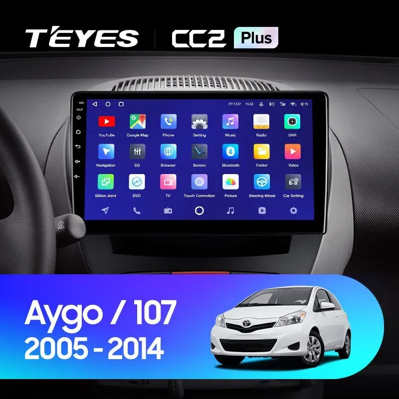 Комплект магнитолы TEYES CC2 Plus 10.2" для Peugeot 107 I 2005-2014