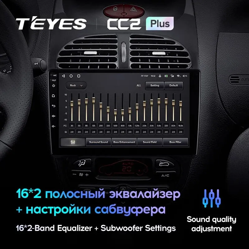 Комплект магнитолы TEYES CC2 Plus 9.0" для Peugeot 206 I 1998-2012