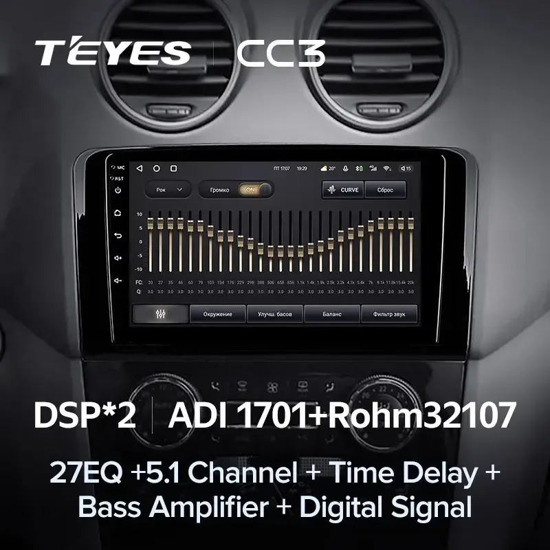 Комплект магнитолы TEYES CC3L 9.0" для Mercedes-Benz M-класс