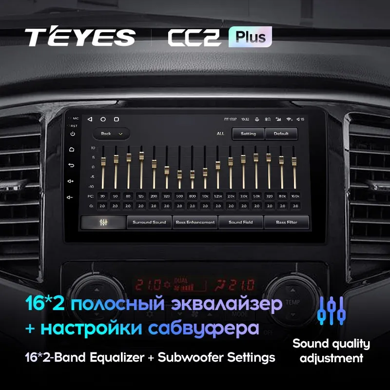 Комплект магнитолы TEYES CC2 Plus 10.2" для Mitsubishi L200 III рестайлинг 2019-2023