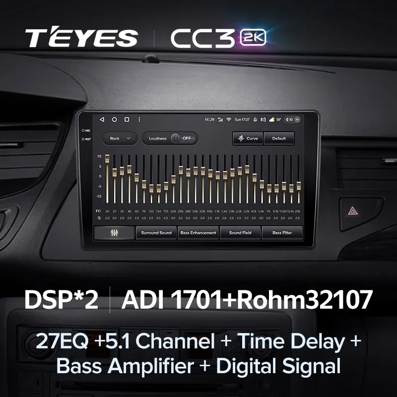 Комплект магнитолы TEYES CC3 2K 9.5" для Citroen C5 II 2008-2017