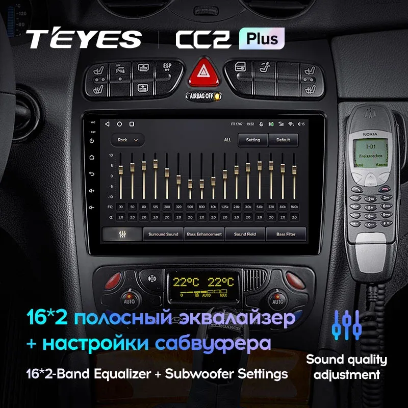 Комплект магнитолы TEYES CC2 Plus 9.0" для Mercedes-Benz CLK-класс C209/W209 2002-2005