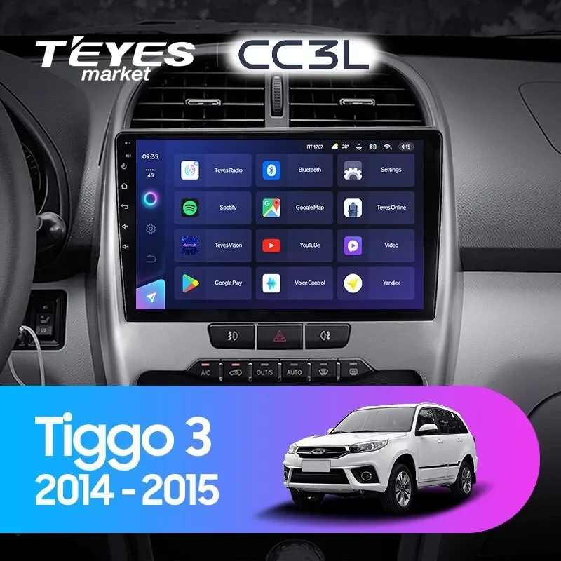 Комплект магнитолы TEYES CC3L 10.2" для Chery Tiggo 3