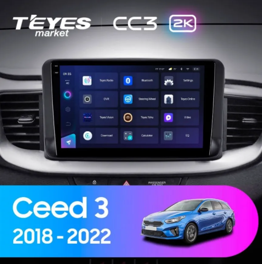ШГУ Teyes CC3 2K 6/128 GB KIA Ceed 3 CD 2018-2022, 10.36" - фото