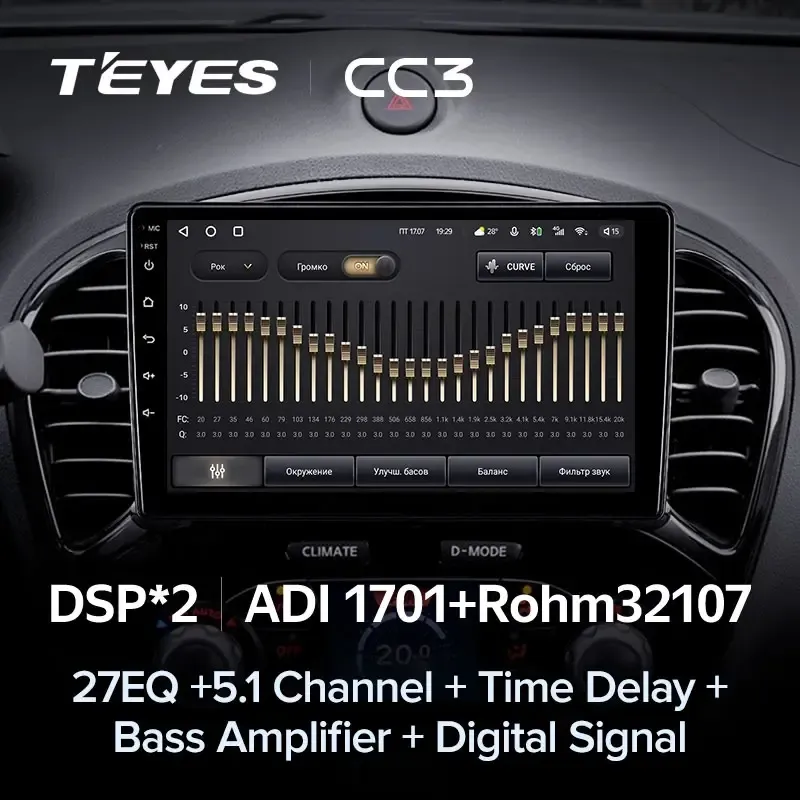 Комплект магнитолы TEYES CC3L 9.0" для Nissan Juke