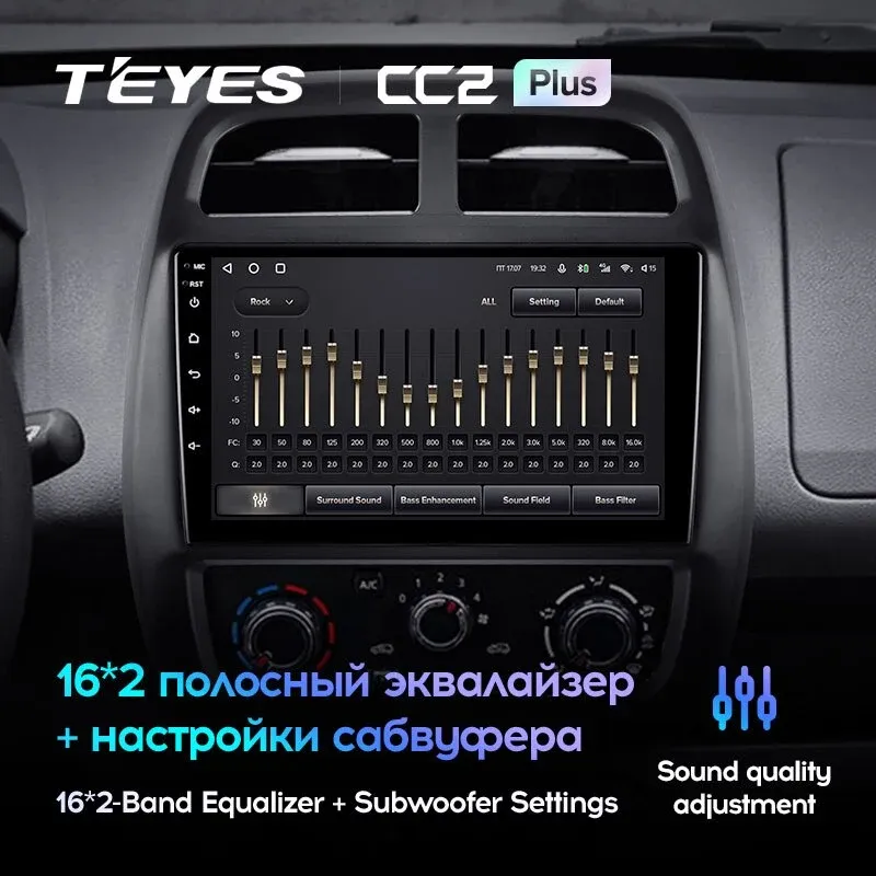 Комплект магнитолы TEYES CC2 Plus 9.0" для Renault Kwid 2015-2019