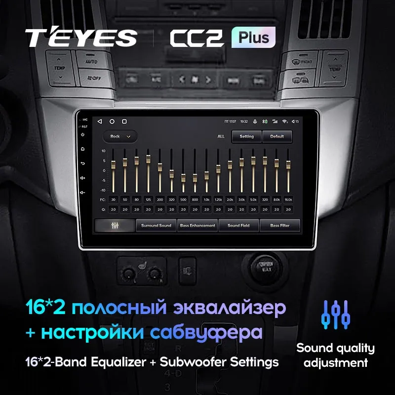 Комплект магнитолы TEYES CC2 Plus 10.2" для Lexus RX II 2003-2009