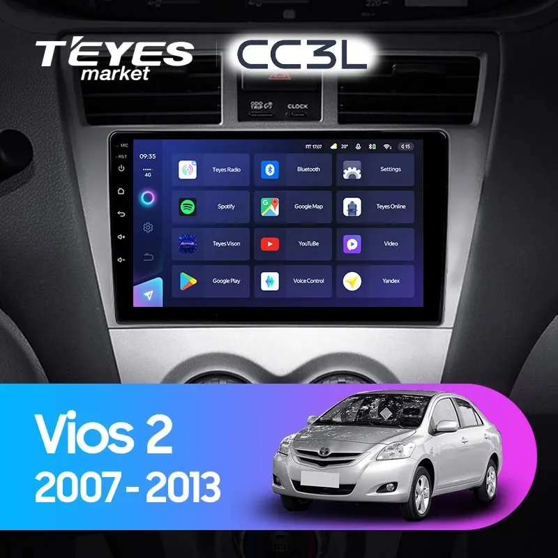 Комплект магнитолы TEYES CC3L 9.0" для Toyota Vios