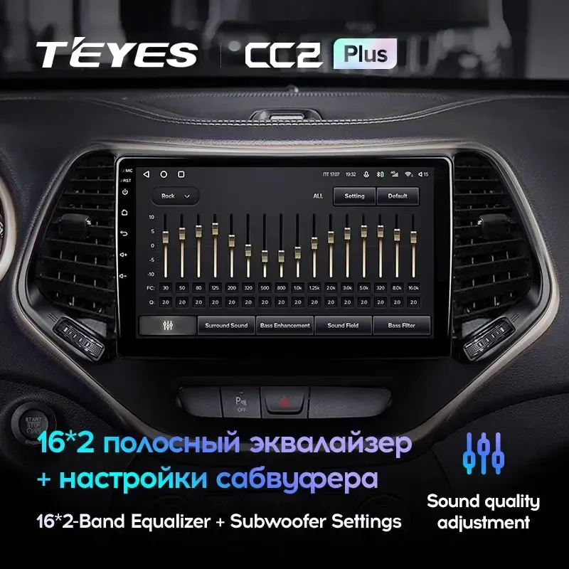 Комплект магнитолы TEYES CC2 Plus 10.2" для Jeep Cherokee V 2013-2018
