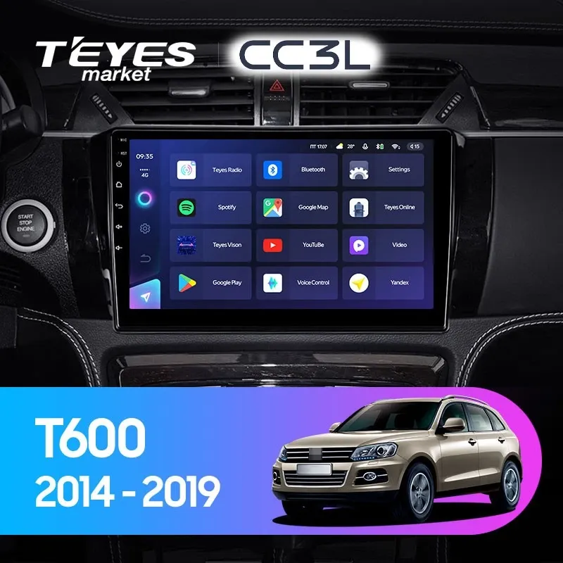 Комплект магнитолы TEYES CC3L 10.2" для ZOTYE T600