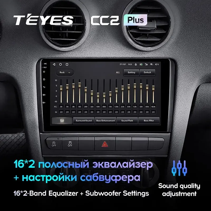 Комплект магнитолы TEYES CC2 Plus 9.0" для Audi A3 8P рестайлинг 2004-2013