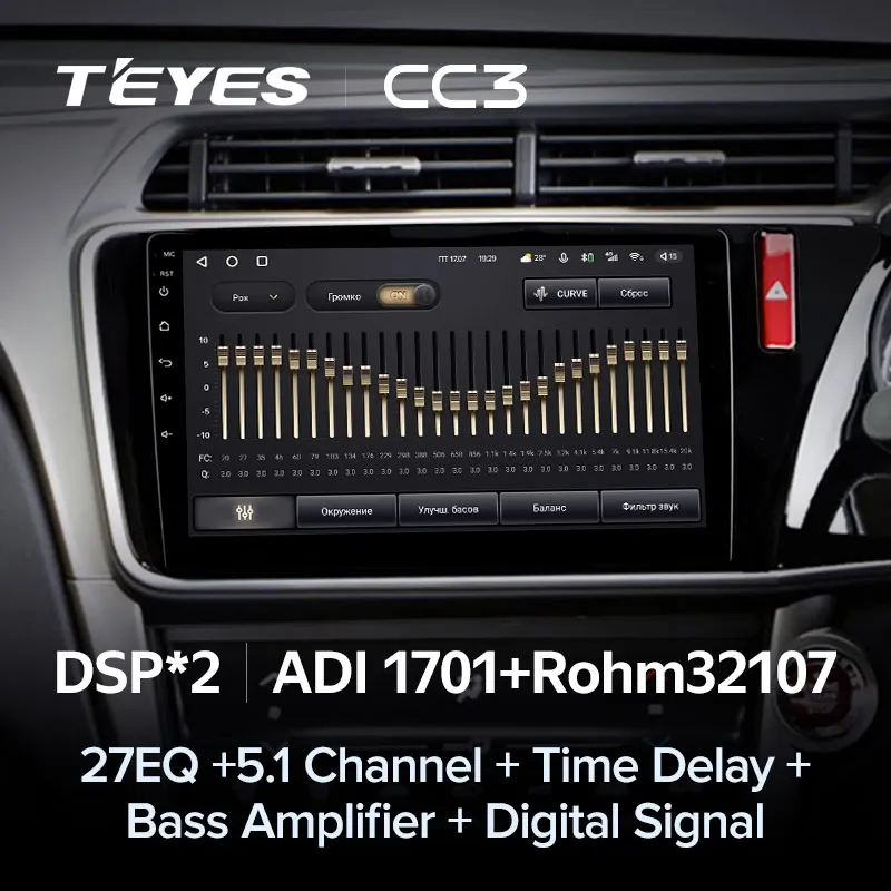 Комплект магнитолы TEYES CC3L 10.2" для Honda Grace