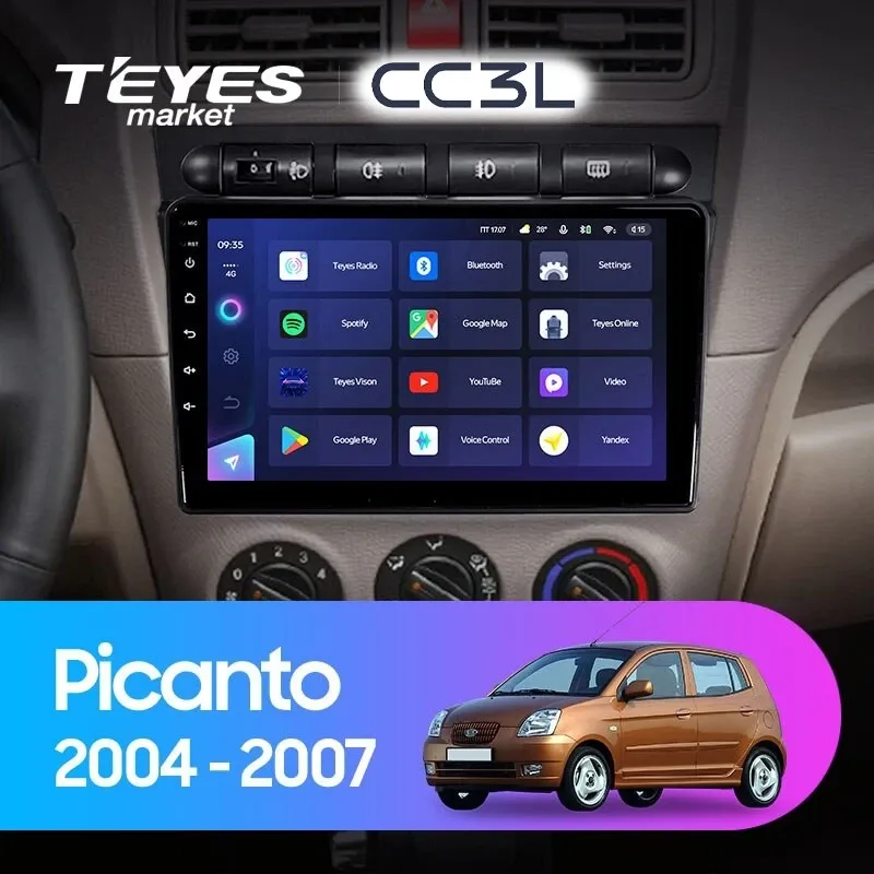 Комплект магнитолы TEYES CC3L 9.0" для Kia Morning