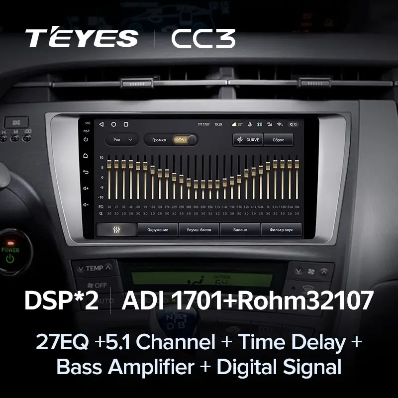 Комплект магнитолы TEYES CC3L 9.0" для Toyota Prius