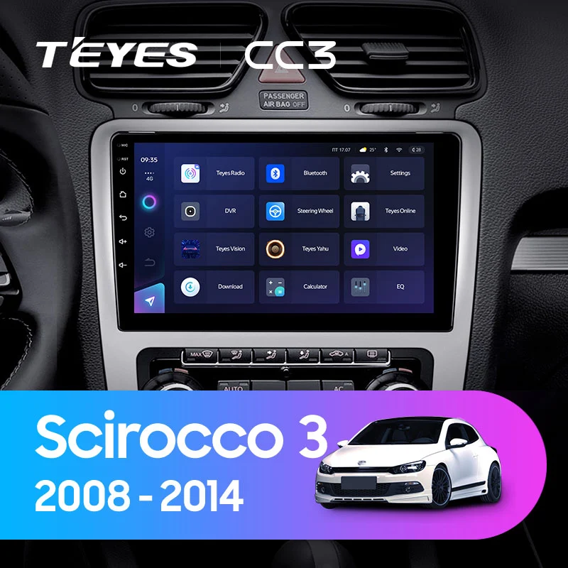 Комплект магнитолы TEYES CC3 9.0" для Volkswagen Scirocco III 2008-2014