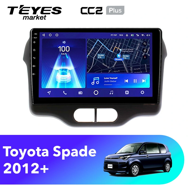 Комплект магнитолы TEYES CC2 Plus 9.0" для Toyota Spade I 2012-2023