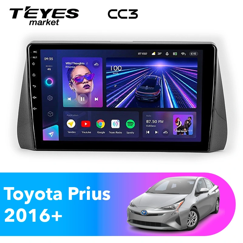 Комплект магнитолы TEYES CC3 10.2" для Toyota Prius IV 2015-2019