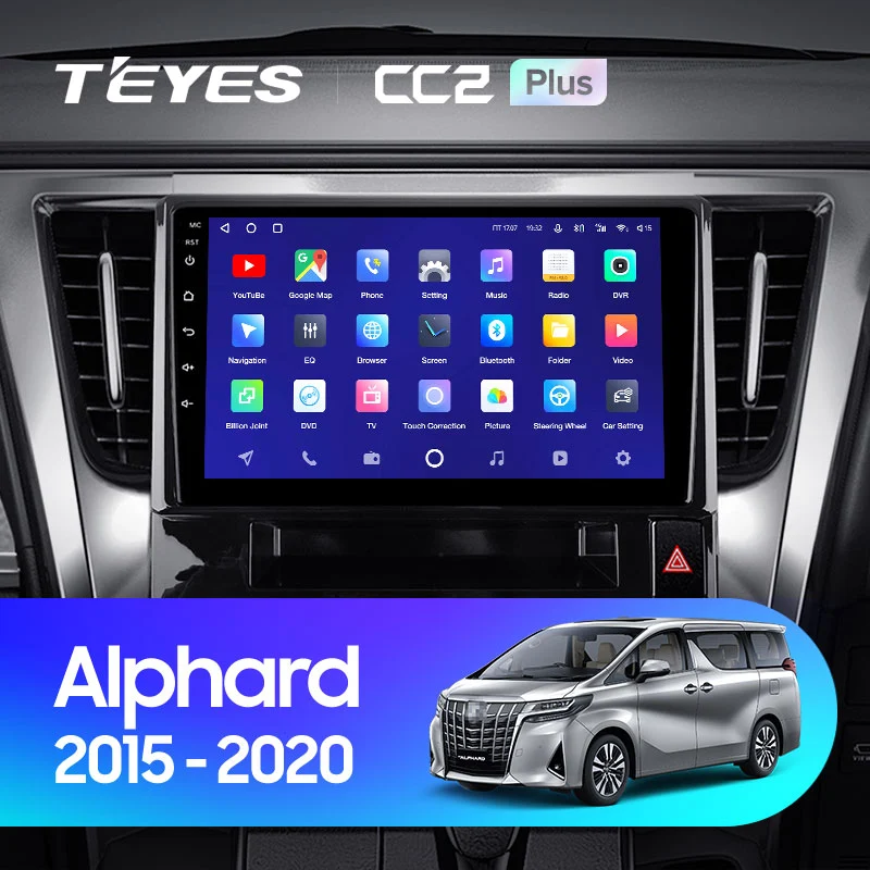 Комплект магнитолы TEYES CC2 Plus 10.2" для Toyota Alphard III 2015-2023