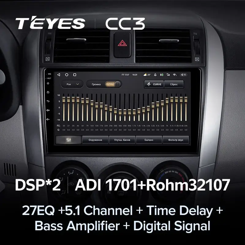 Комплект магнитолы TEYES CC3 9.0" для Toyota Corolla X 2006-2013
