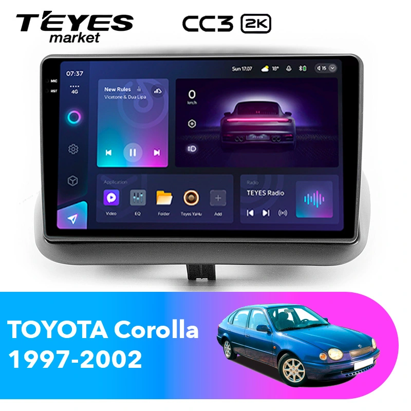 Комплект магнитолы TEYES CC3 2K 9.5" для Toyota Corolla VIII 1995-2002