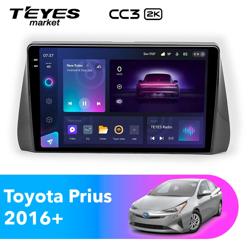 Комплект магнитолы TEYES CC3 2K 10.36" для Toyota Prius IV 2015-2019