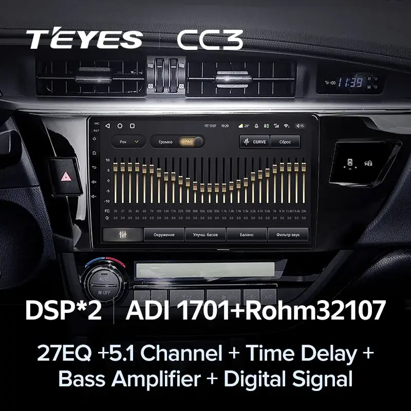 Штатная магнитола TEYES CC3 10.2" для Toyota Corolla XI 2012-2016