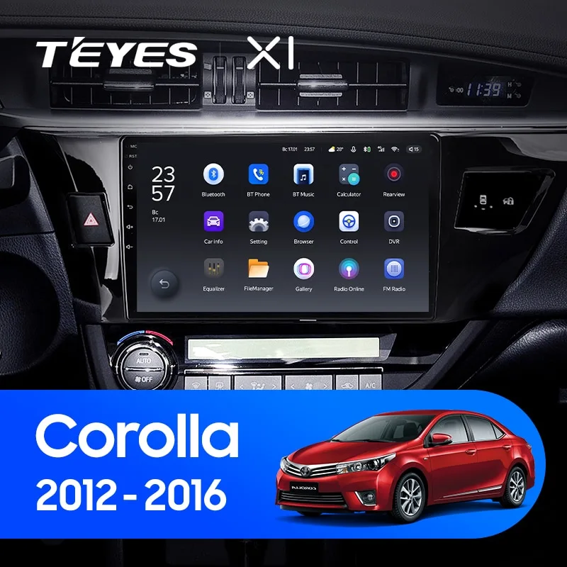 Штатная магнитола TEYES X1 10.2" для Toyota Corolla XI 2012-2016