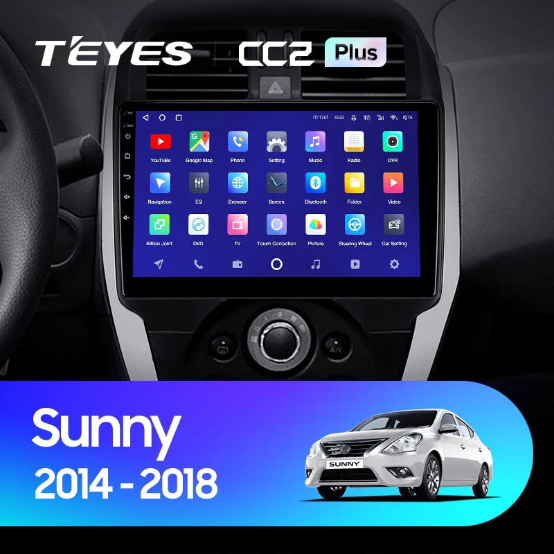 Комплект магнитолы TEYES CC2 Plus 9.0" для Nissan Sunny 2014-2016