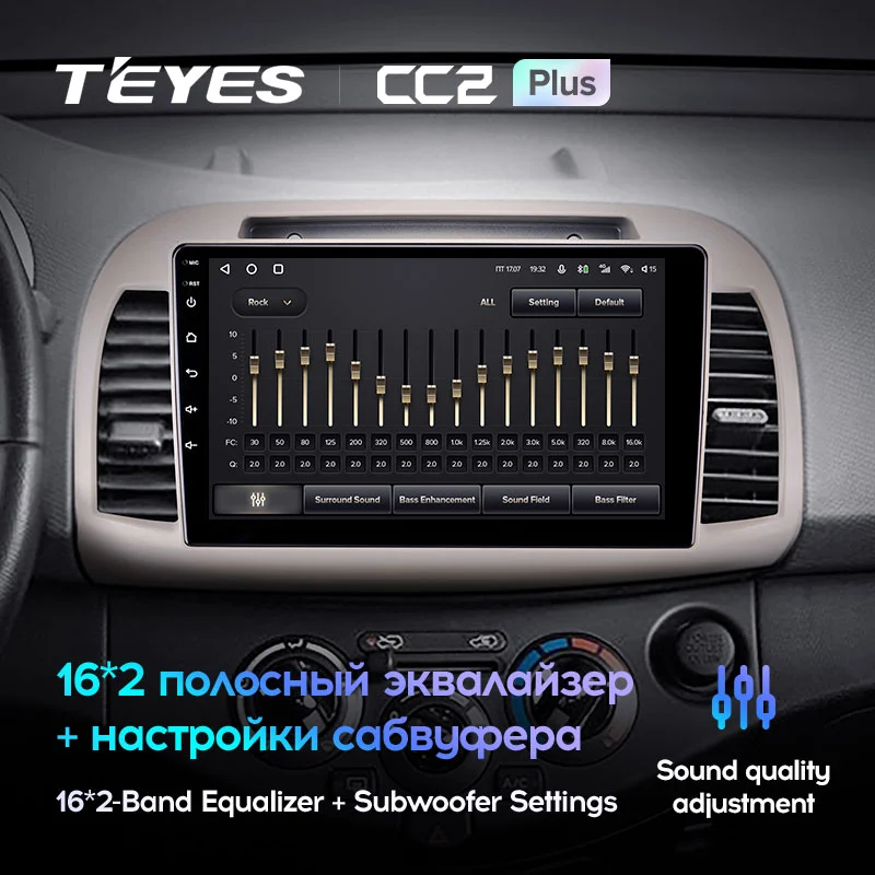 Комплект магнитолы TEYES CC2 Plus 9.0" для Nissan March III 2002-2010