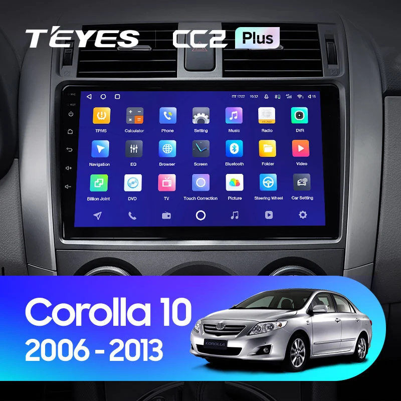 Комплект магнитолы TEYES CC2 Plus 9.0" для Toyota Corolla X 2006-2013