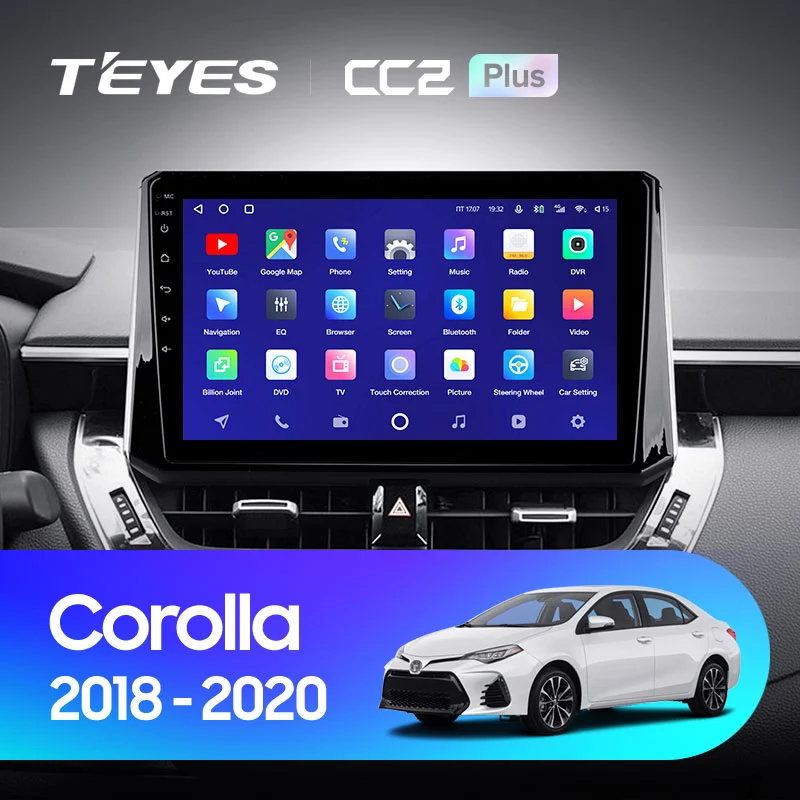 Комплект магнитолы TEYES CC2 Plus 10.2" для Toyota Corolla XII 2018-2023