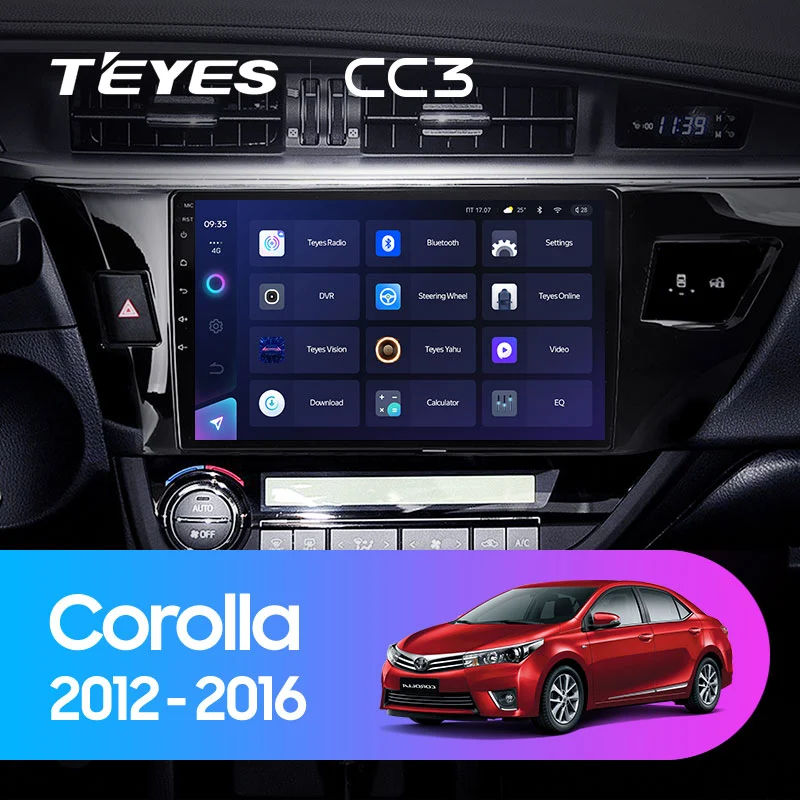 Штатная магнитола TEYES CC3 10.2" для Toyota Corolla XI 2012-2016