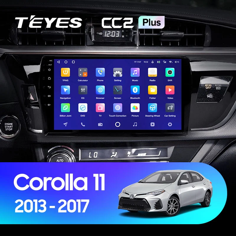 Комплект магнитолы TEYES CC2 Plus 9.0" для Toyota Corolla XI рестайлинг 2015-2019