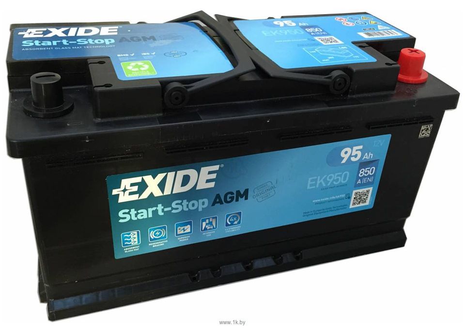 Аккумулятор EXIDE EK950 95Ah 850A - фото