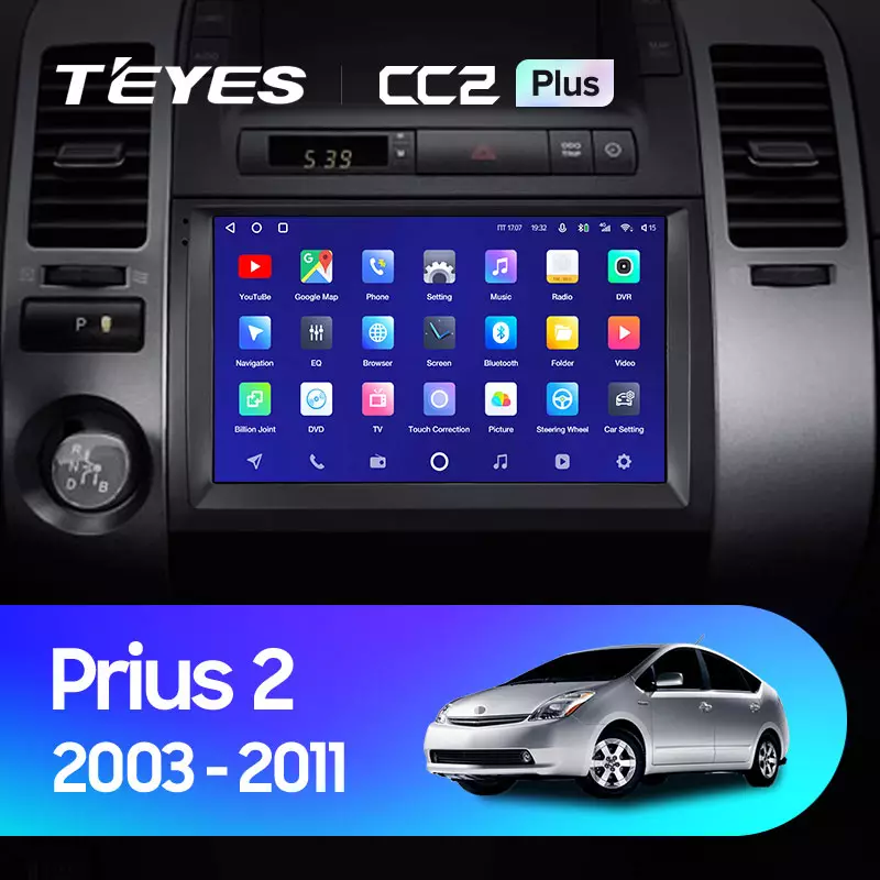 Комплект магнитолы TEYES CC2 Plus 9.0" для Toyota Prius II 2003-2011