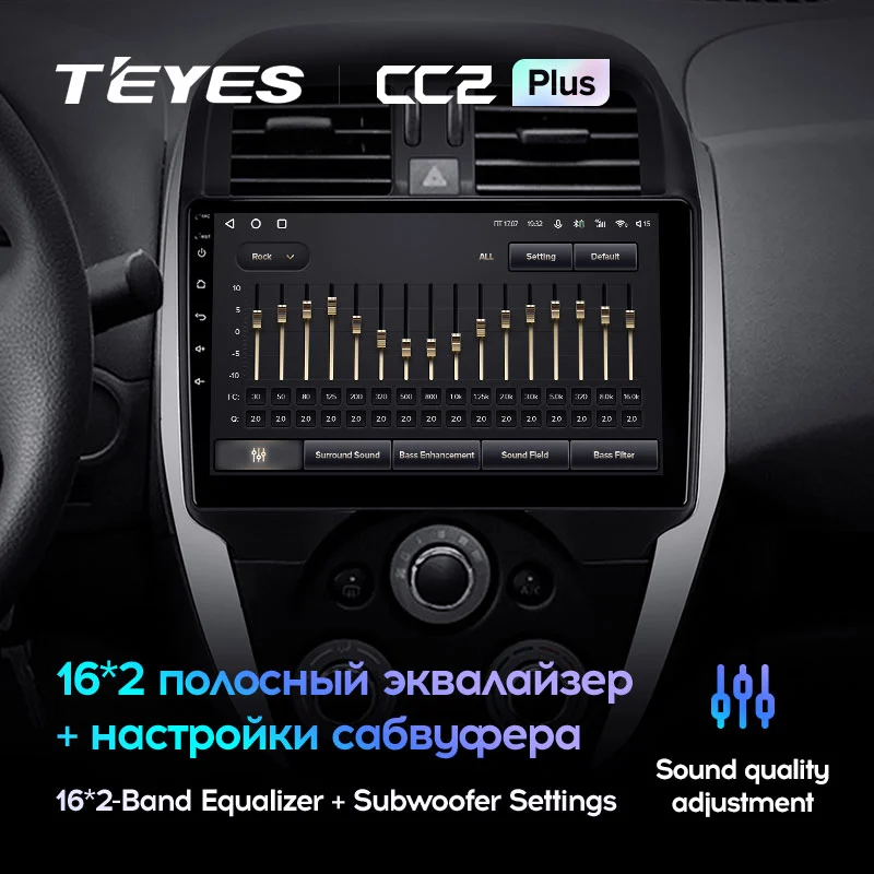 Комплект магнитолы TEYES CC2 Plus 9.0" для Nissan Sunny 2014-2016