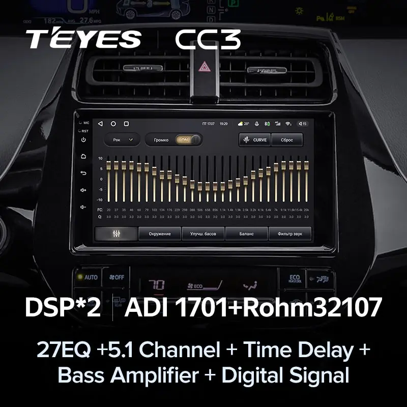 Комплект магнитолы TEYES CC3 9.0" для Toyota Prius IV 2015-2019