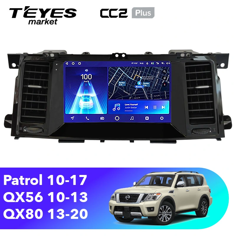 Комплект магнитолы TEYES CC2 Plus 10.2" для Nissan Patrol
