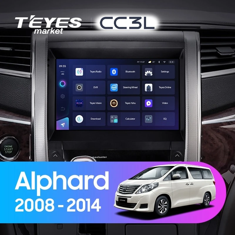 Комплект магнитолы TEYES CC3L 10.2" для Toyota Alphard