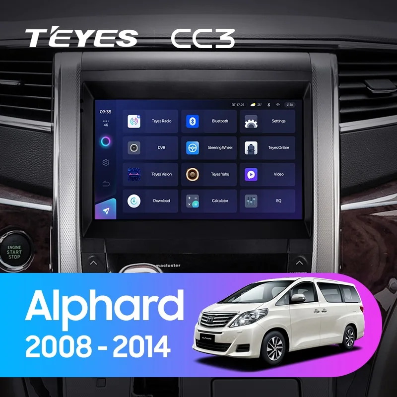 Комплект магнитолы TEYES CC3 10.2" для Toyota Alphard II 2008-2015