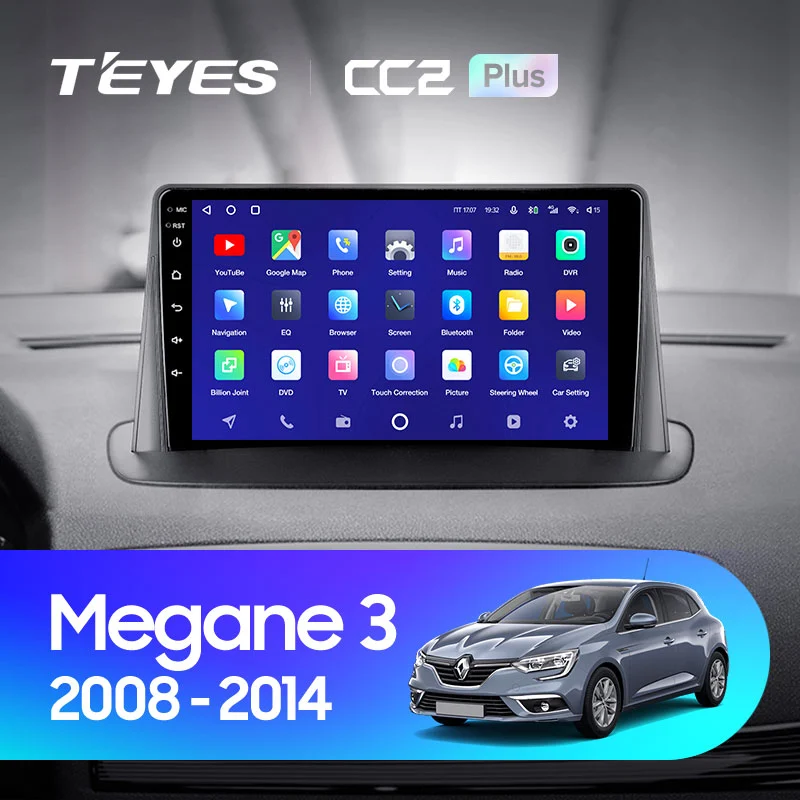 Комплект магнитолы TEYES CC2 Plus 9.0" для Renault Megane III 2008-2014