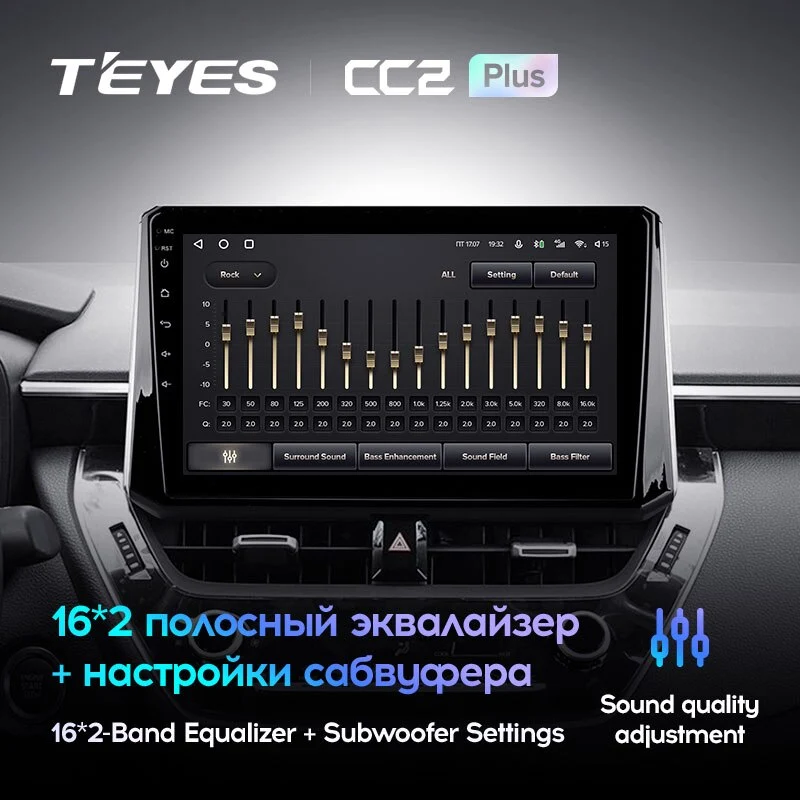 Комплект магнитолы TEYES CC2 Plus 10.2" для Toyota Corolla XII 2018-2023