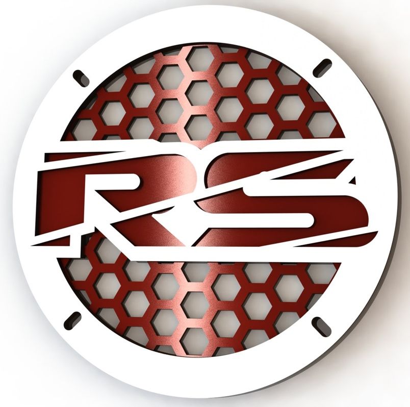 Защитная сетка (гриль) RS 8" White/Red - фото