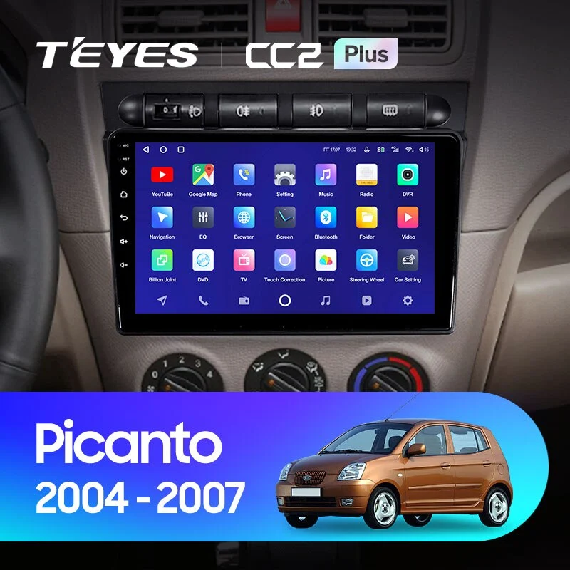 Комплект магнитолы TEYES CC2 Plus 9.0" для Kia Morning I 2004-2007