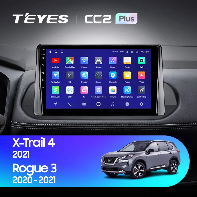 Комплект магнитолы TEYES CC2 Plus 10.2" для Nissan Rogue III 2020-2023