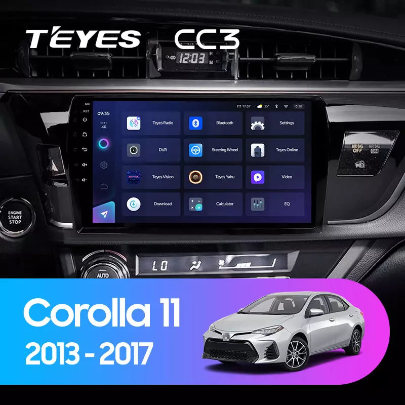 Комплект магнитолы TEYES CC3 10.2" для Toyota Corolla XI рестайлинг 2015-2019
