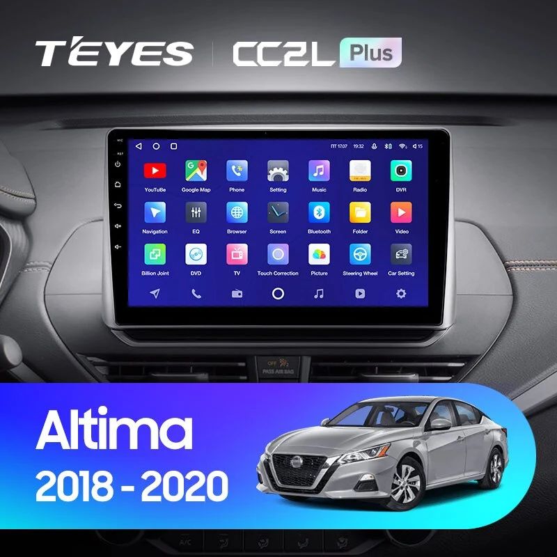 Комплект магнитолы TEYES CC2 Plus 10.2" для Nissan Altima L34 2018-2023