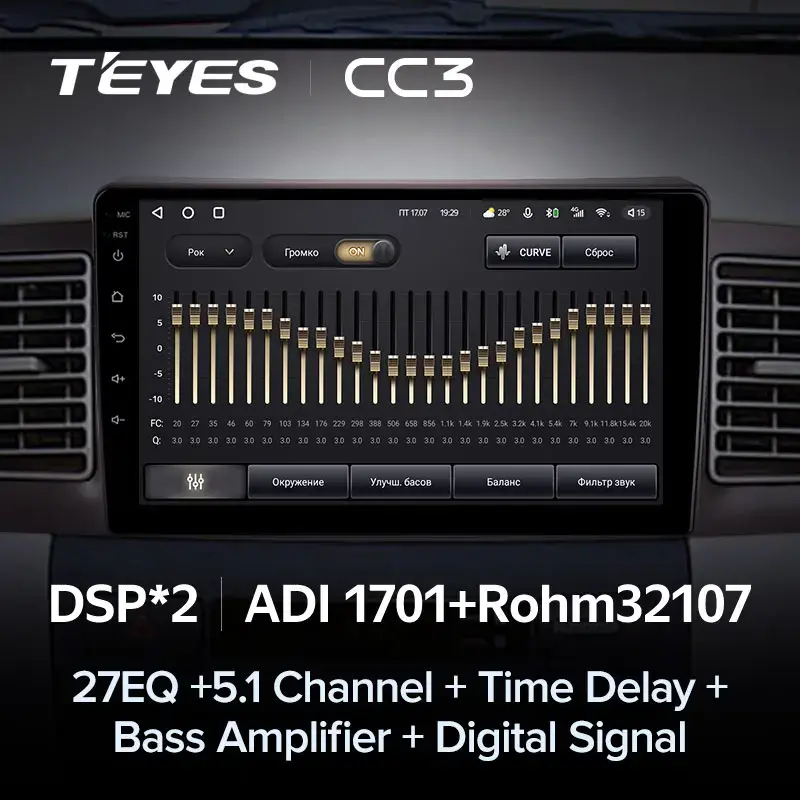 Комплект магнитолы TEYES CC3L 9.0" для Toyota Corolla